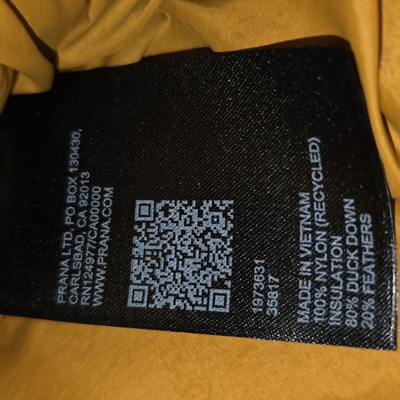 Prana Duck Down Timber Trail Vest Peat Colorblock Mens Size XL NWT - Picture 9 of 15